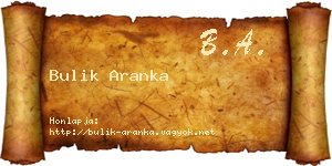 Bulik Aranka névjegykártya
